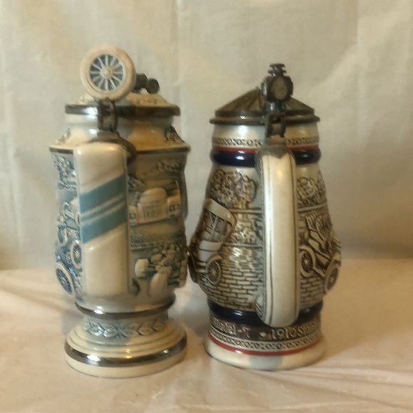 Car steins Avon race cars & Ford Model T, MG, Bugatti, patina on pewter - Picture 7 of 12